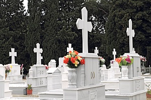 choosing a monument to be placed in cemetary