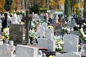 monuments at grave site